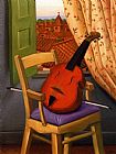 Violin And Glass Paintings - Violin en una silla by Fernando Botero